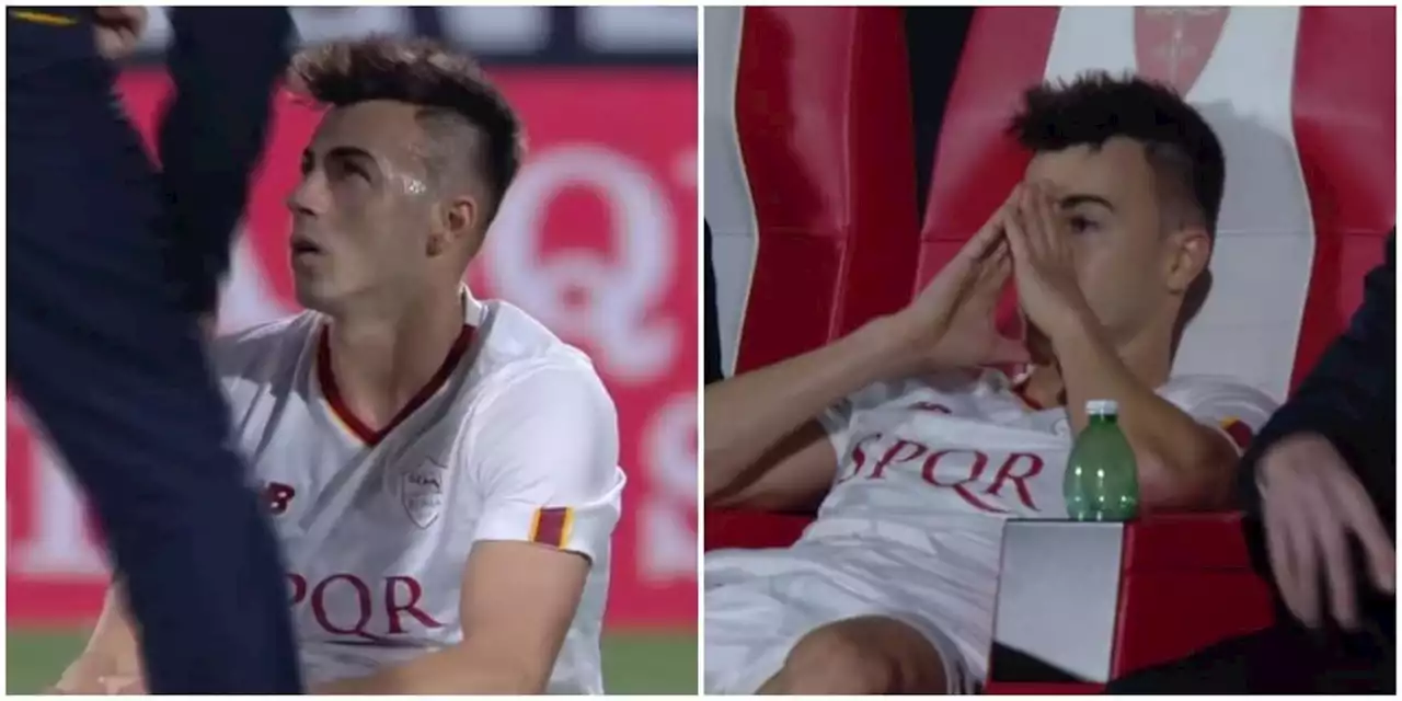 Roma, El Shaarawy ko: 'E' finita'. Poi scoppia in lacrime in panchina