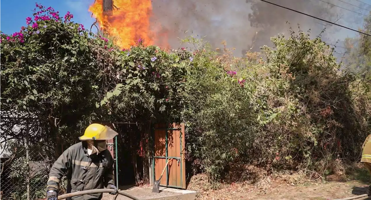 Rescatan a personas de la tercera edad en riesgo por incendio forestal en Morelos