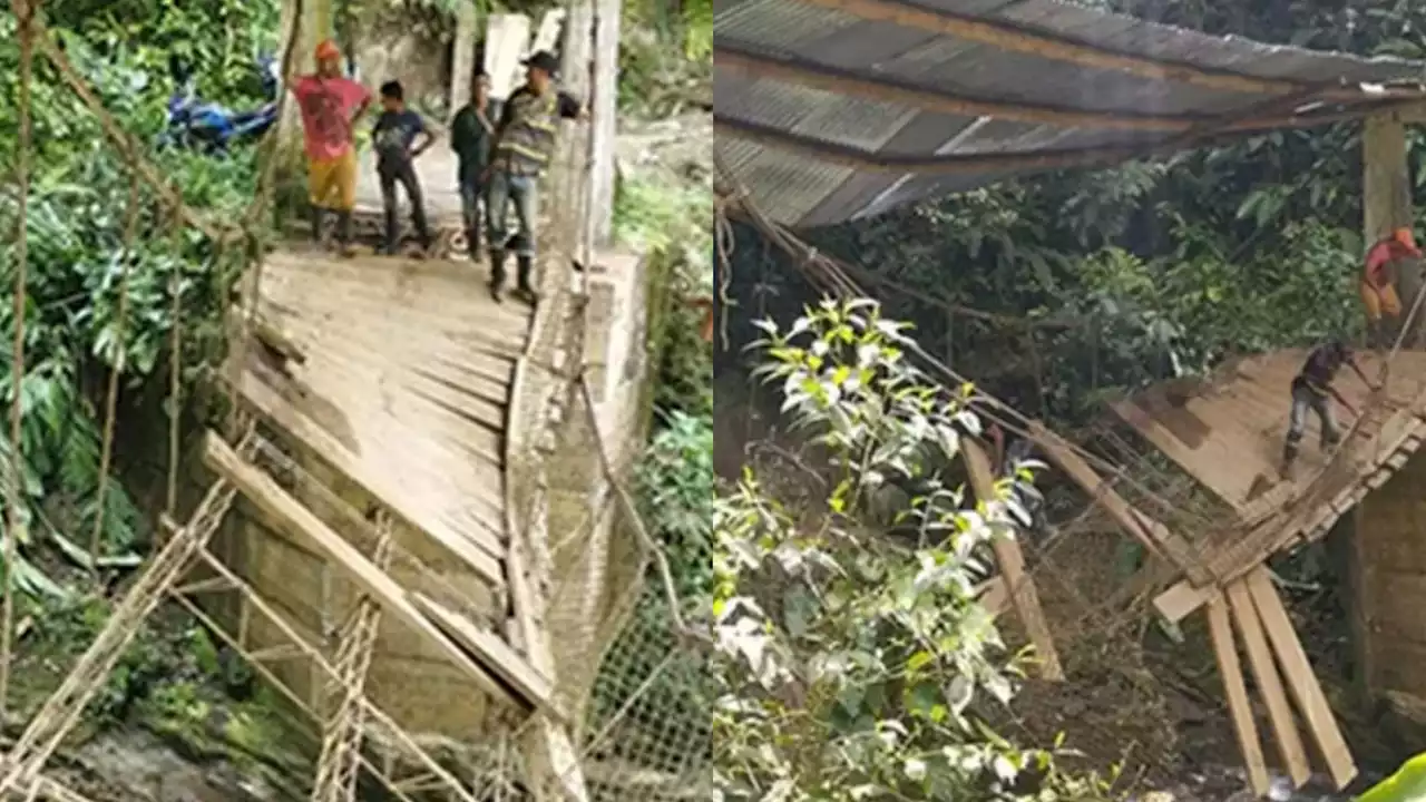 Comunidad incomunicada por caída de puente en la Sierra Nevada