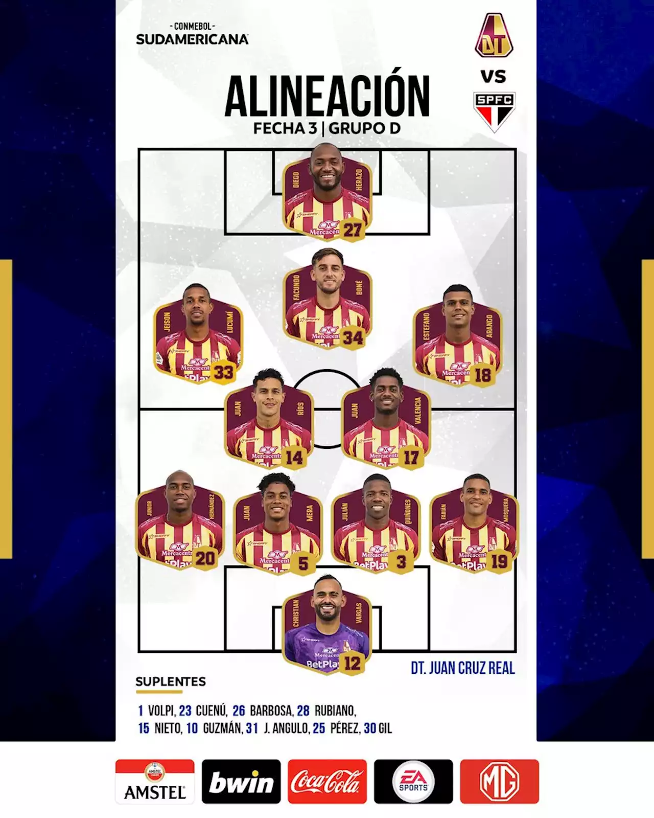 Tolima vs Sao Paulo EN VIVO: el pijao busca la hazaña contra un copero