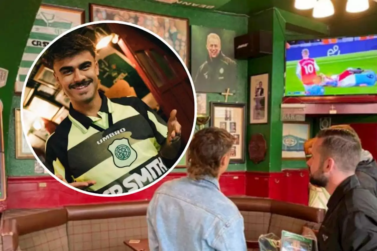 Celtic star dons retro strip for Glasgow pub visit sending social media wild