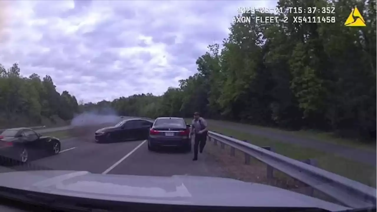 Harrowing video shows speeding driver crashing into officer making traffic stop