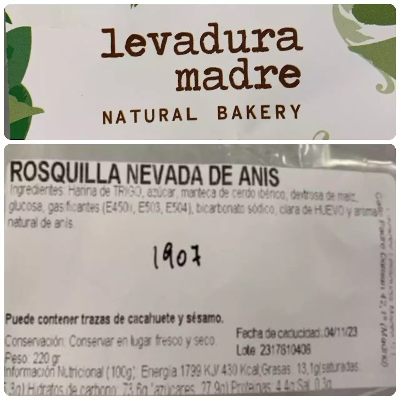 Alerta alimentaria: unas rosquillas de las panaderías Levadura Madre llevan un ingrediente no declarado