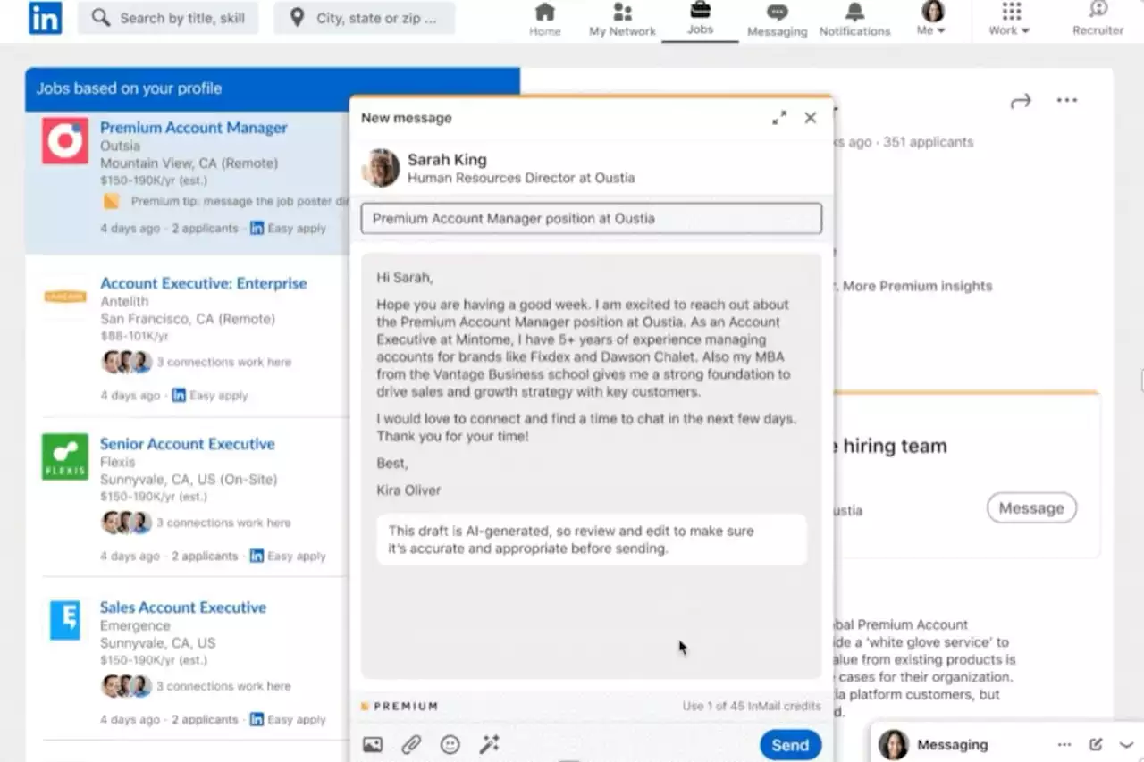 LinkedIn will let AI write cover letters for job-seekers