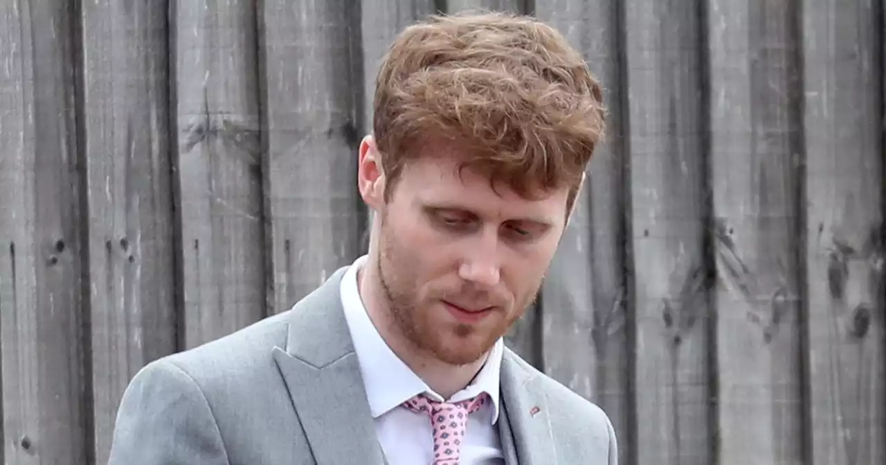 EastEnders star Jamie Borthwick looks sombre as he films Lola's funeral scenes