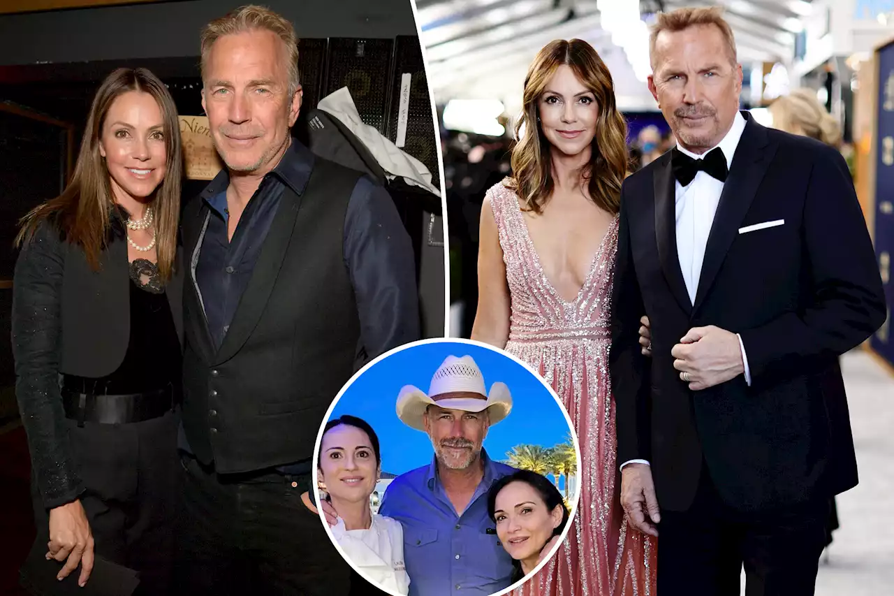 Kevin Costner wears wedding ring as he cozies up to 2 women ahead of divorce