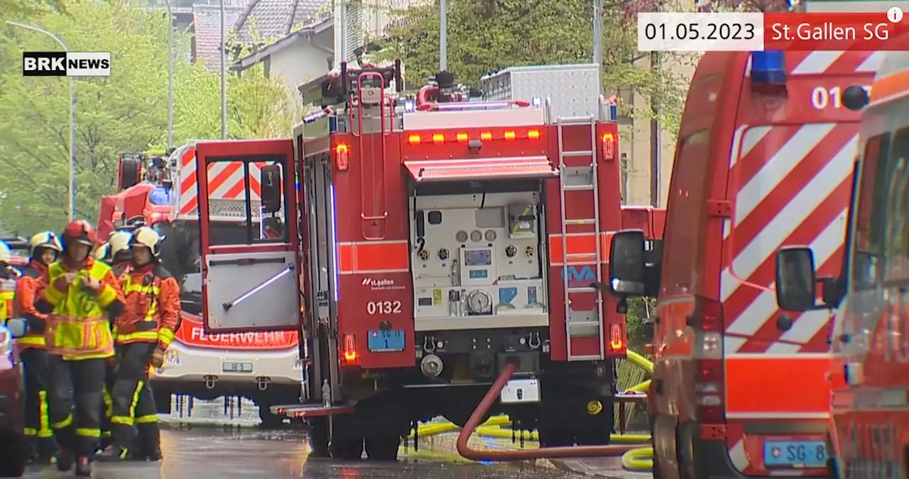 Stadt St.Gallen SG: Brand in MFH verursacht Sachschaden (Video)