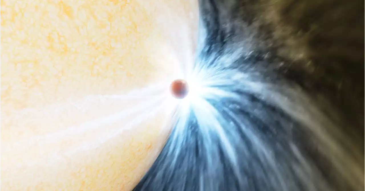 With a gulp and burp, a bloated star swallows a Jupiter-sized planet