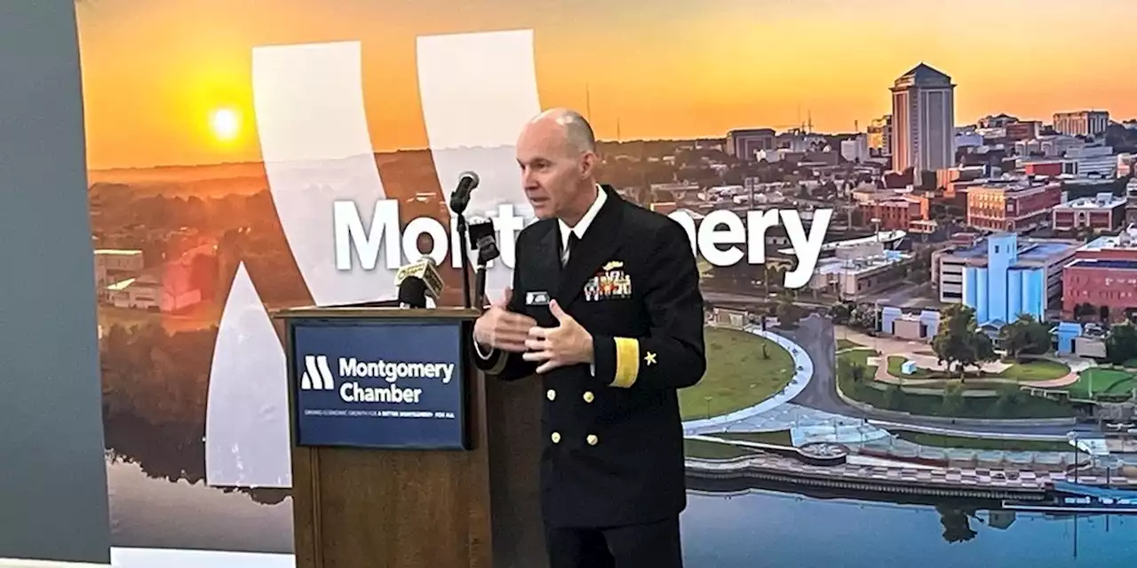 Navy rear admiral speaks to leaders in hometown of Montgomery