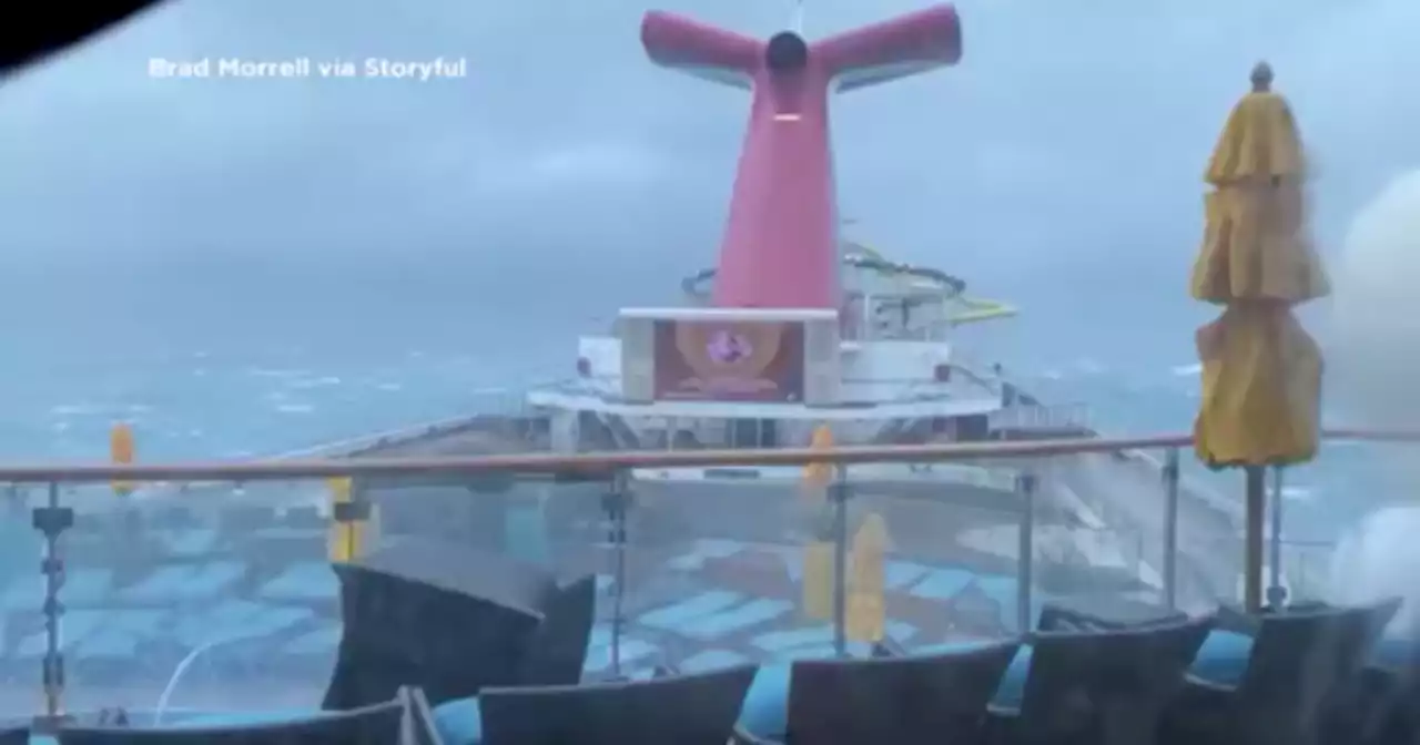 Water surges into rooms on Carnival cruise ship battered by waves off Charleston