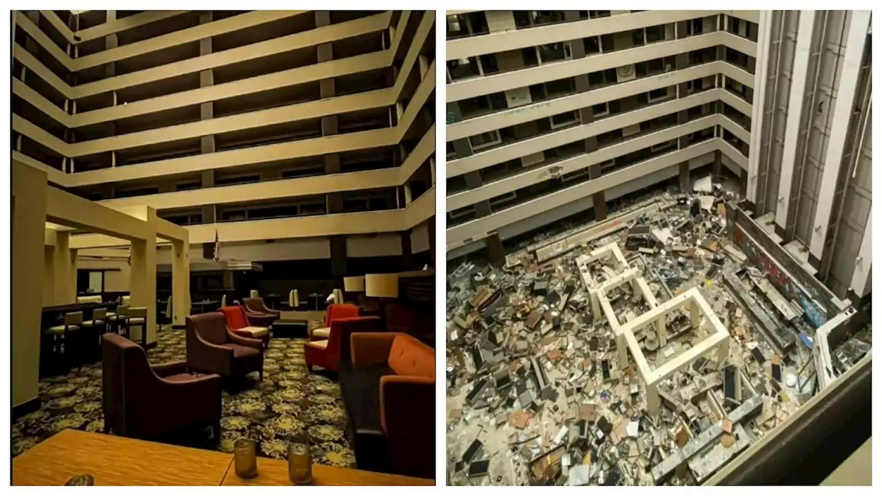 Hotel abandonado é destruído por invasores nos Estados Unidos; veja as imagens