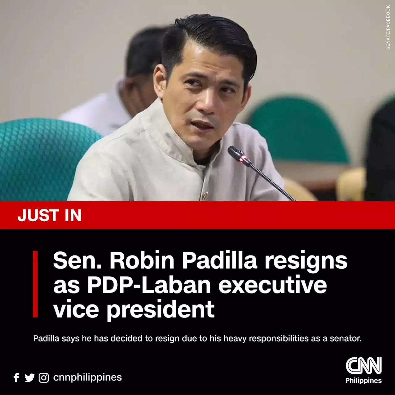 Padilla resigns as executive vice president of PDP-Laban