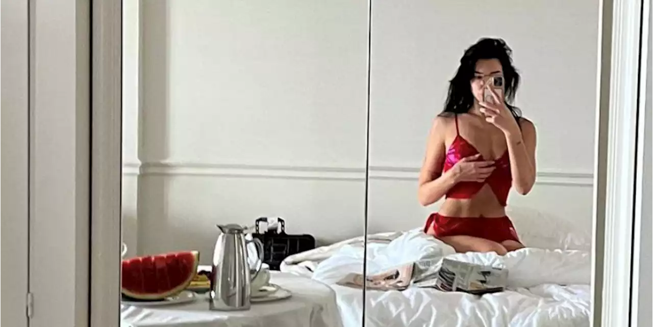 Dua Lipa Poses in Sultry Red Lingerie While on Vacation