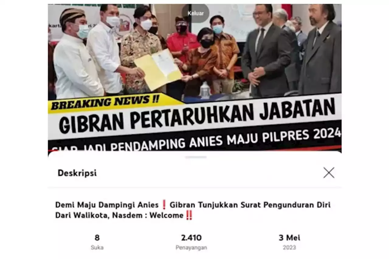 Bukan Foto Gibran Undur Diri, melainkan saat Penetapan Wali Kota Solo - Jawa Pos