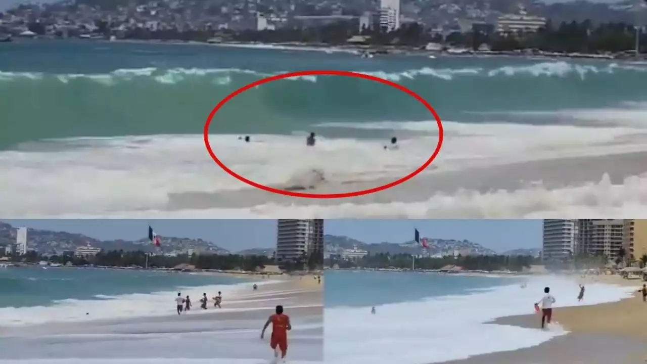 Salvavidas se lanzan a la acción; rescatan a menor saltillense en playa de Acapulco (VIDEO)