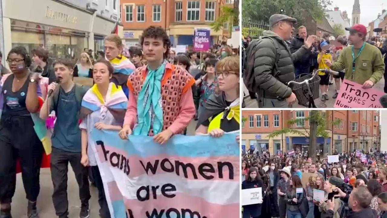 Trans activists interrupt controversial Kathleen Stock talk at Oxford university as one person 'glues themselves to floor'