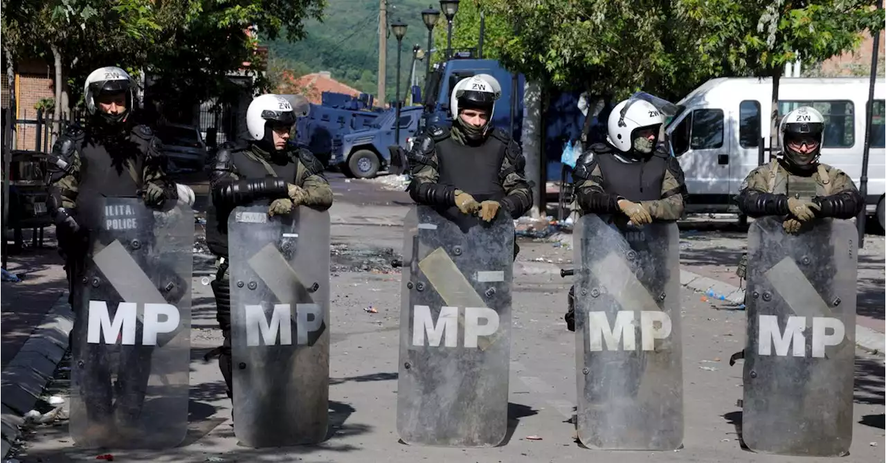 NATO soldiers on guard in Kosovo Serb town after clashes