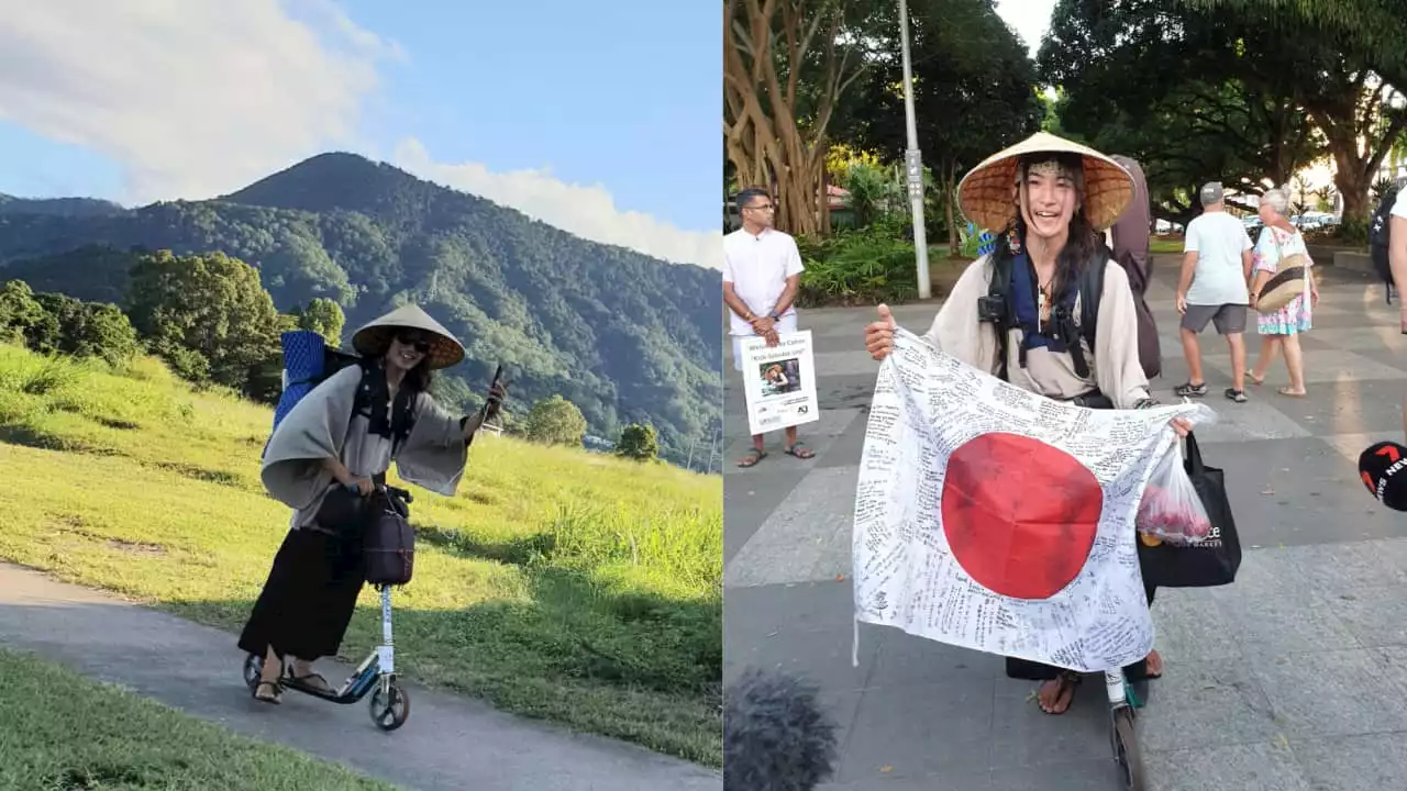 'Lucky' Uni completes 3,500km scooter journey across Australia with help from new friends