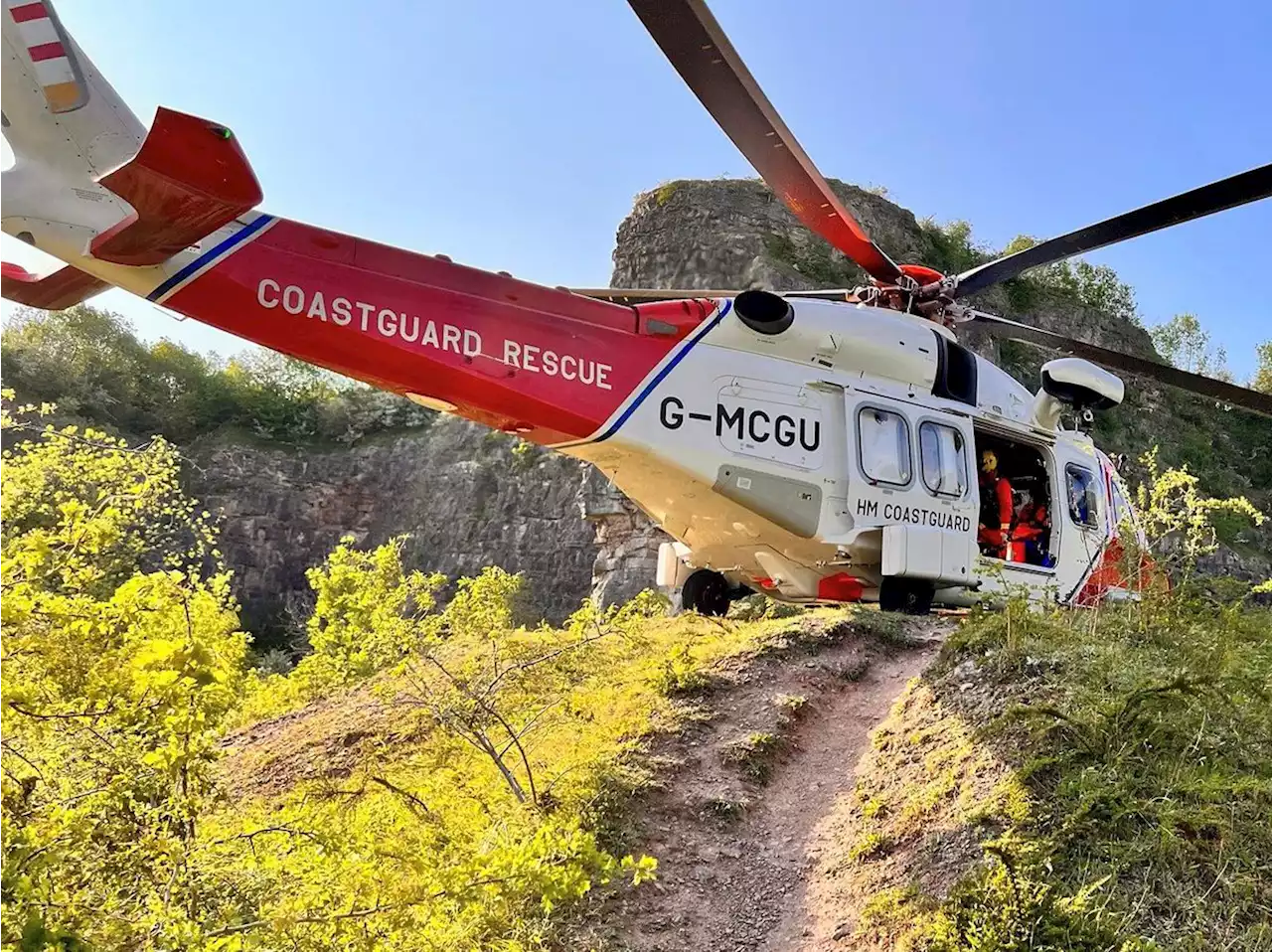 Climber airlifted to hospital with 'significant' injury after being hit by a rock