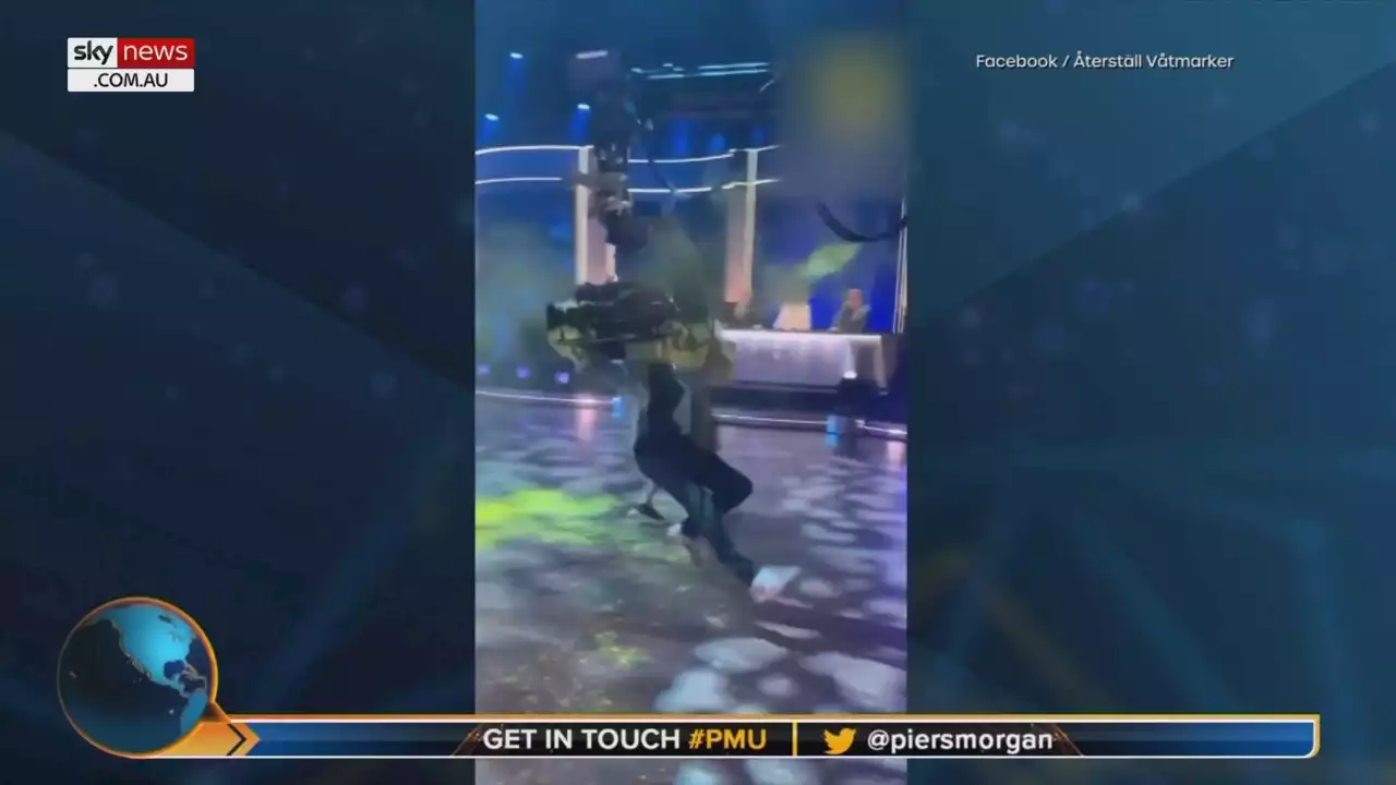 Swedish climate activist gets &#8216;absolutely socked&#8217; by camera crane after disrupting show