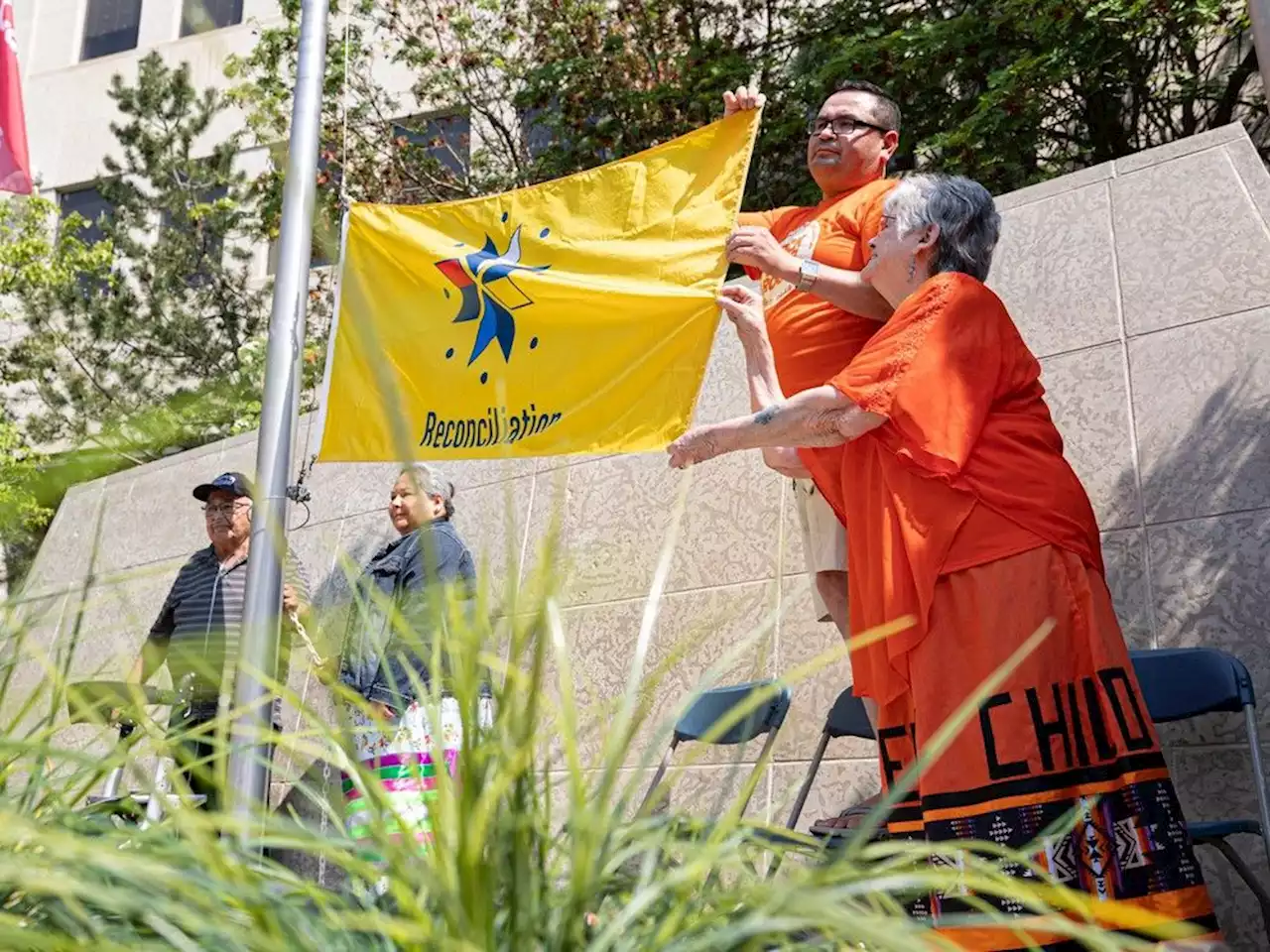 Reconcilation flag raised at Saskatoon City Hall