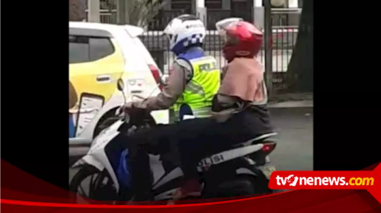 Unik! Ibu Muda Ngidam Keliling Naik Motor Patroli Polisi di Tasikmalaya