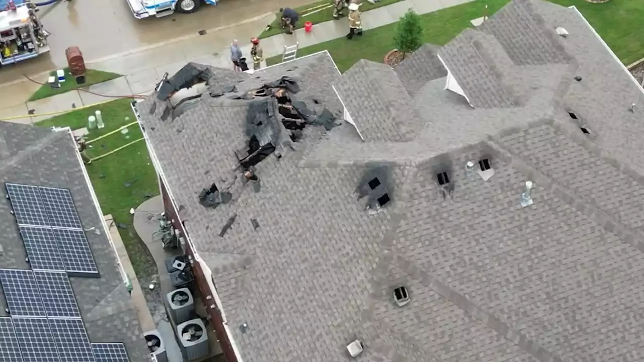 Damage To Home In Fort Worth After Purported Lightning Strike - Videos from The Weather Channel