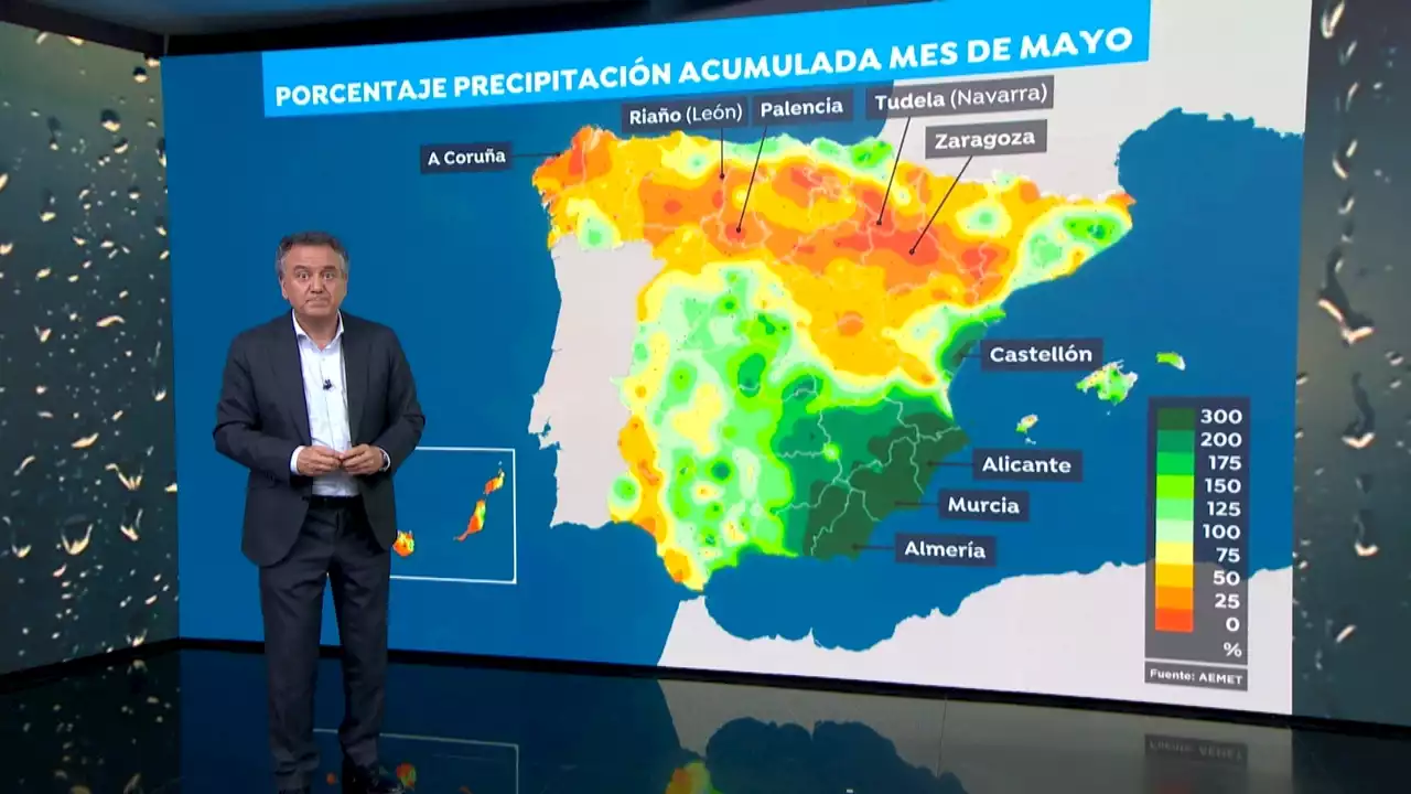 ¿Tu ciudad ha sido la más afectada por las lluvias? Roberto Brasero te dice dónde ha llovido más en mayo