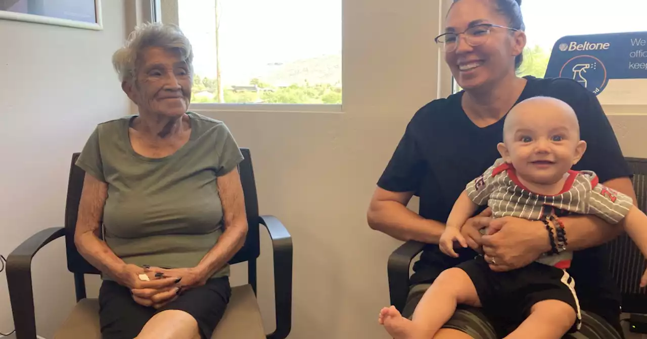 Donated hearing aids help grandma hear great-grandson