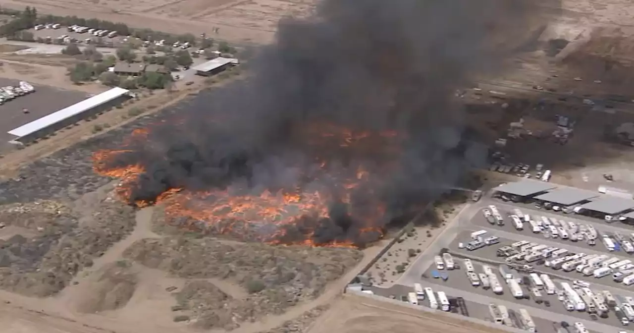 LIVE VIDEO: Large mulch fire burning near Loop 202 in Southeast Valley