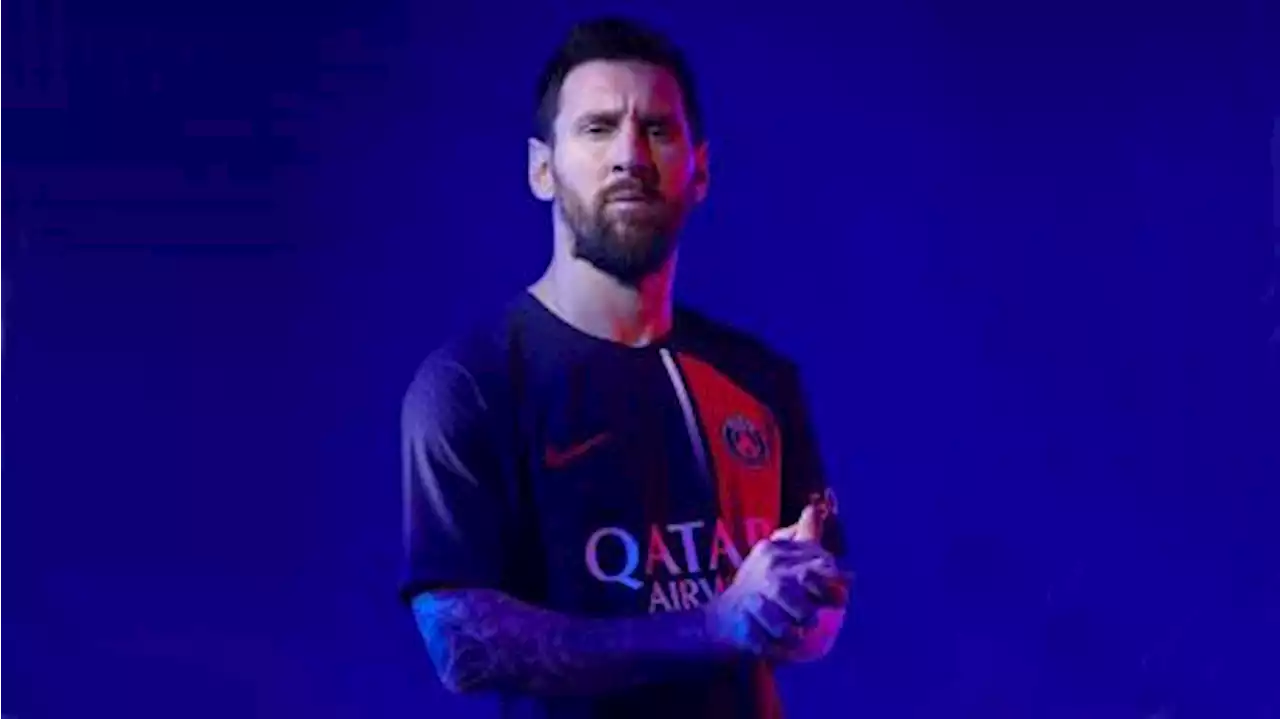 Messi fue uno de los modelos en la presentación de la nueva camiseta del PSG