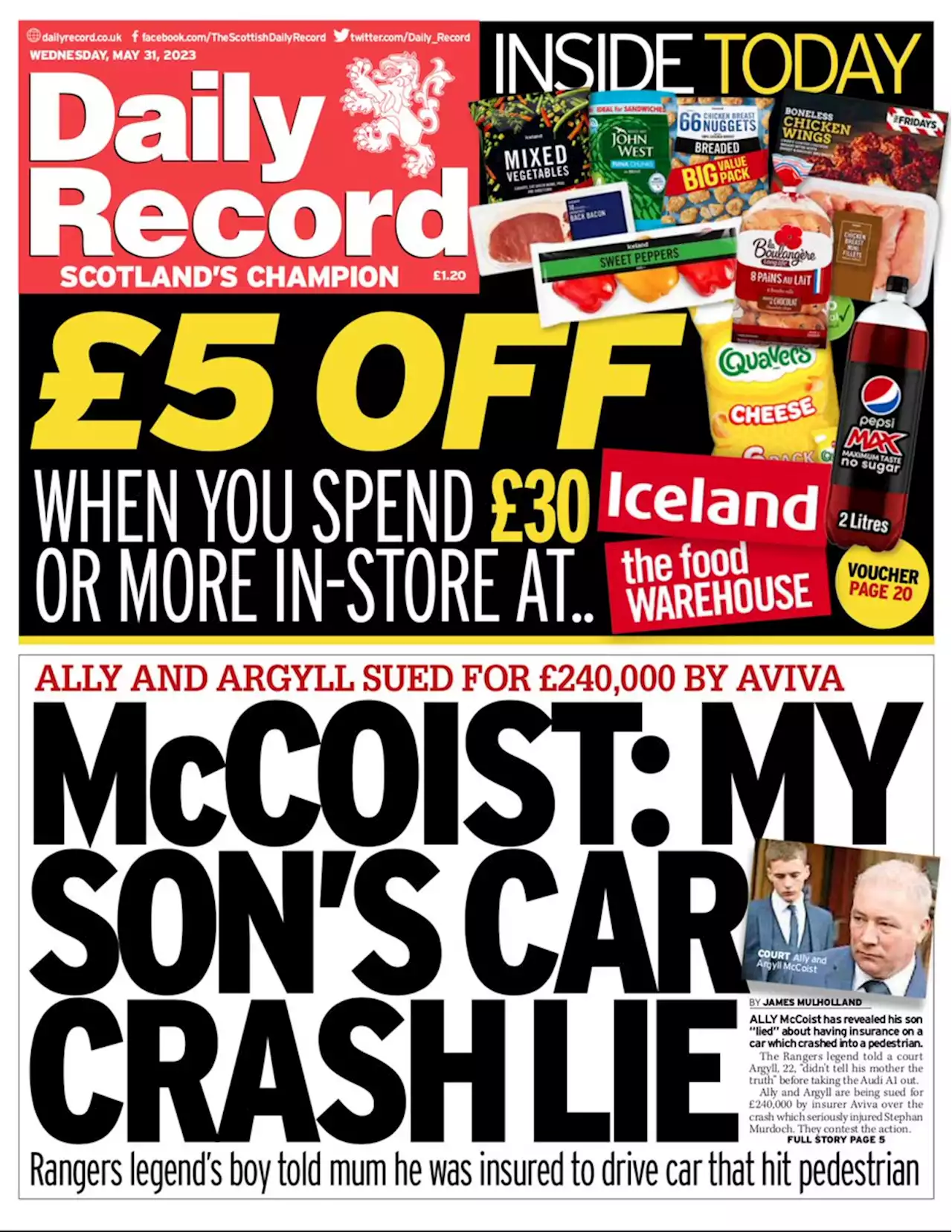 Ally McCoist says son lied about being insured for car which hit pedestrian