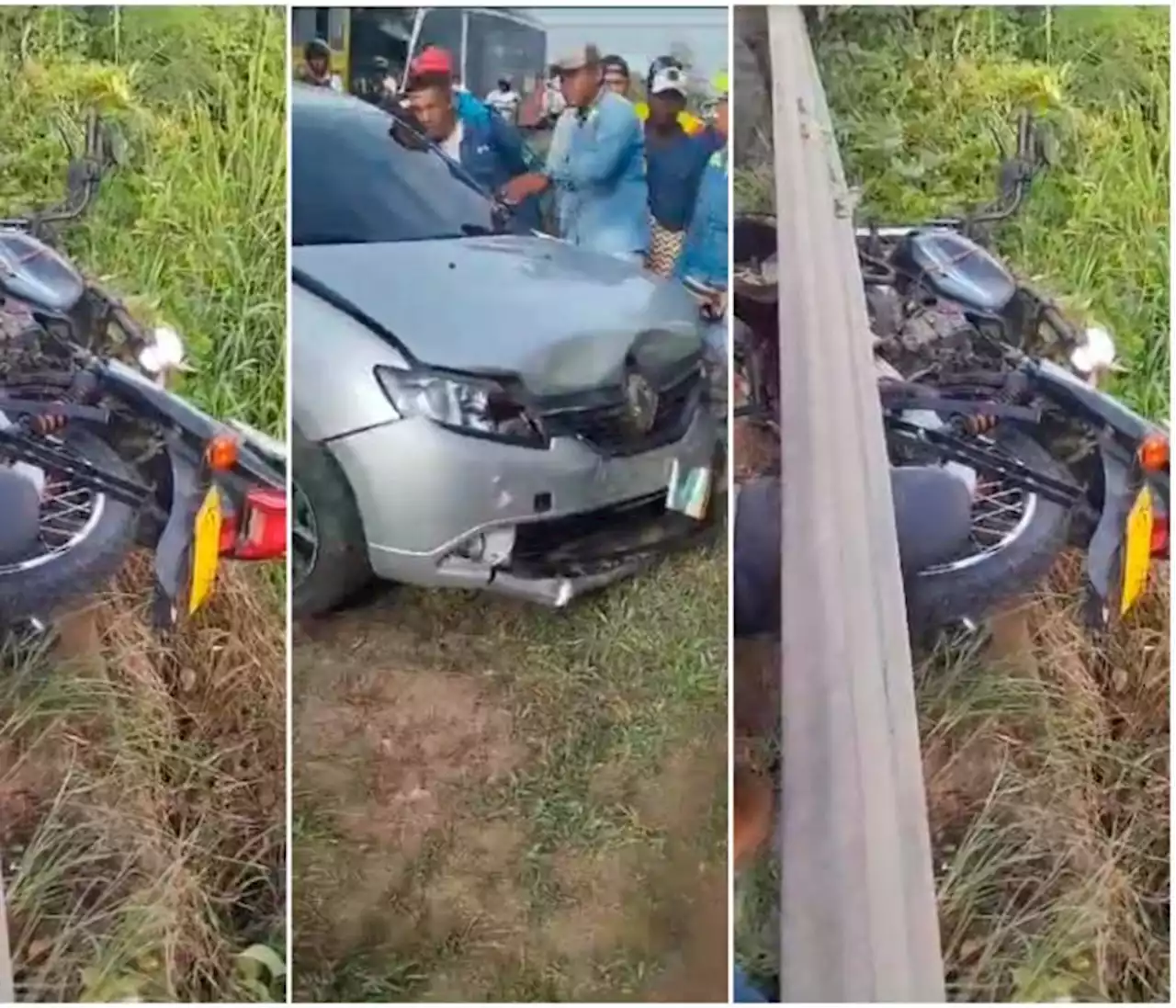 Video: Choque entre carro y moto en La Cordialidad deja 3 heridos