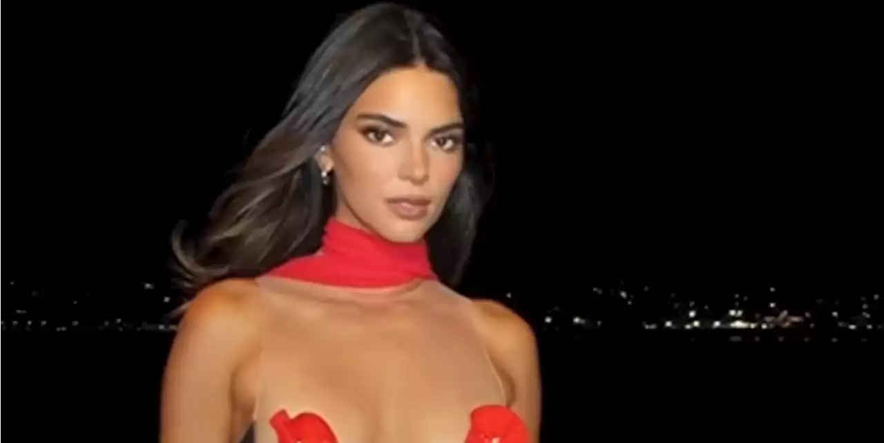 Kendall Jenner's Minidress Includes a See-Through Bust and Glossy Flower Pasties