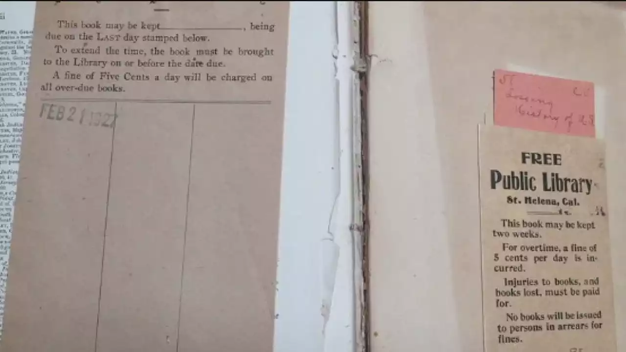 Overdue book returned to Bay Area library - 96 years later