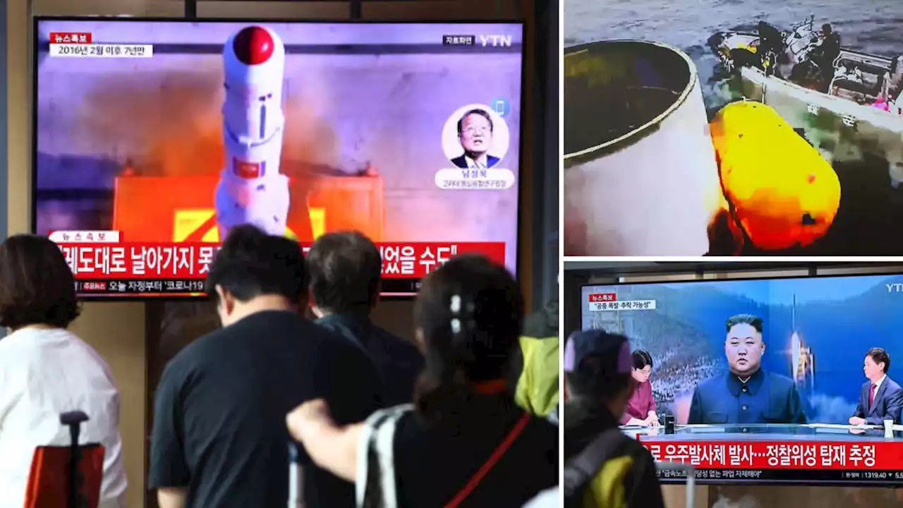 North Korean spy satellite launch fails as South Koreans woken by air raid siren and told to evacuate in 'false alarm'