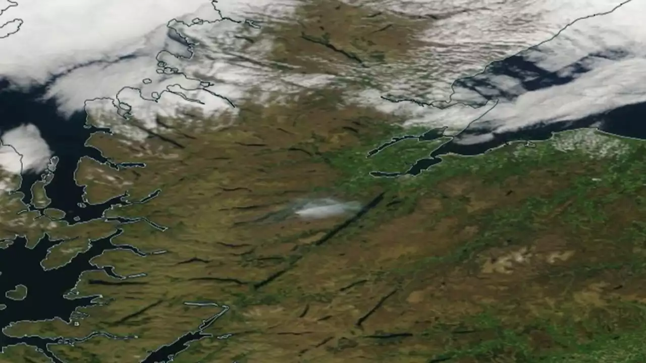 Smoke from massive wildfire near Cannich in the Scottish Highlands visible from space