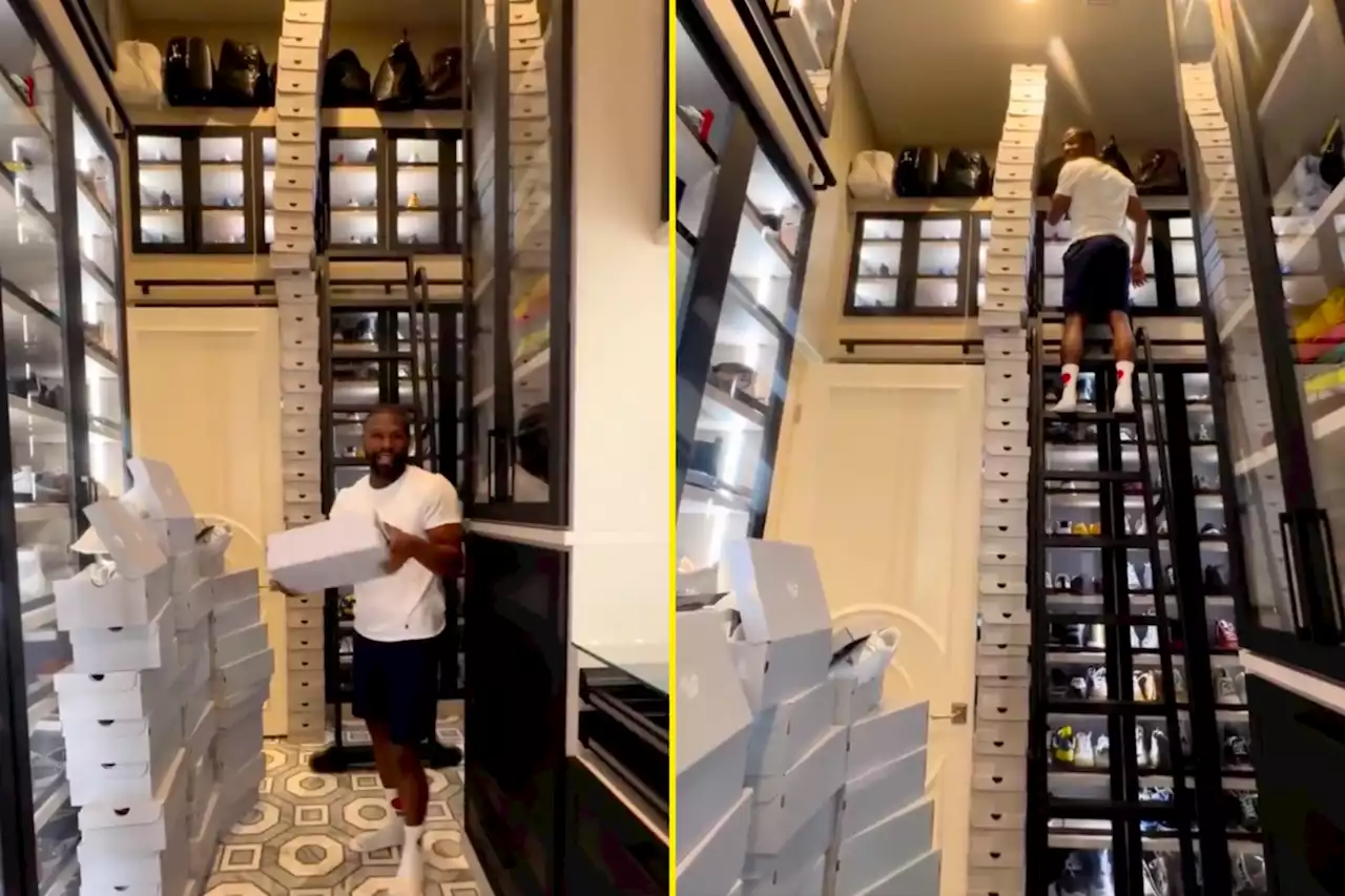 Floyd Mayweather shows off trainer collection that stacks to the ceiling