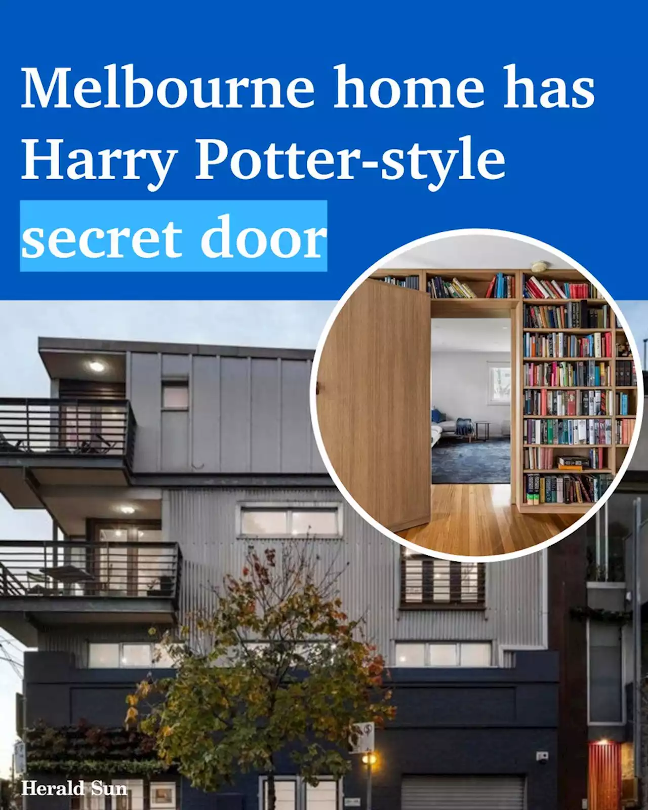 West Melbourne: Four-storey house has Harry Potter-style secret bookcase door to hidden room - realestate.com.au