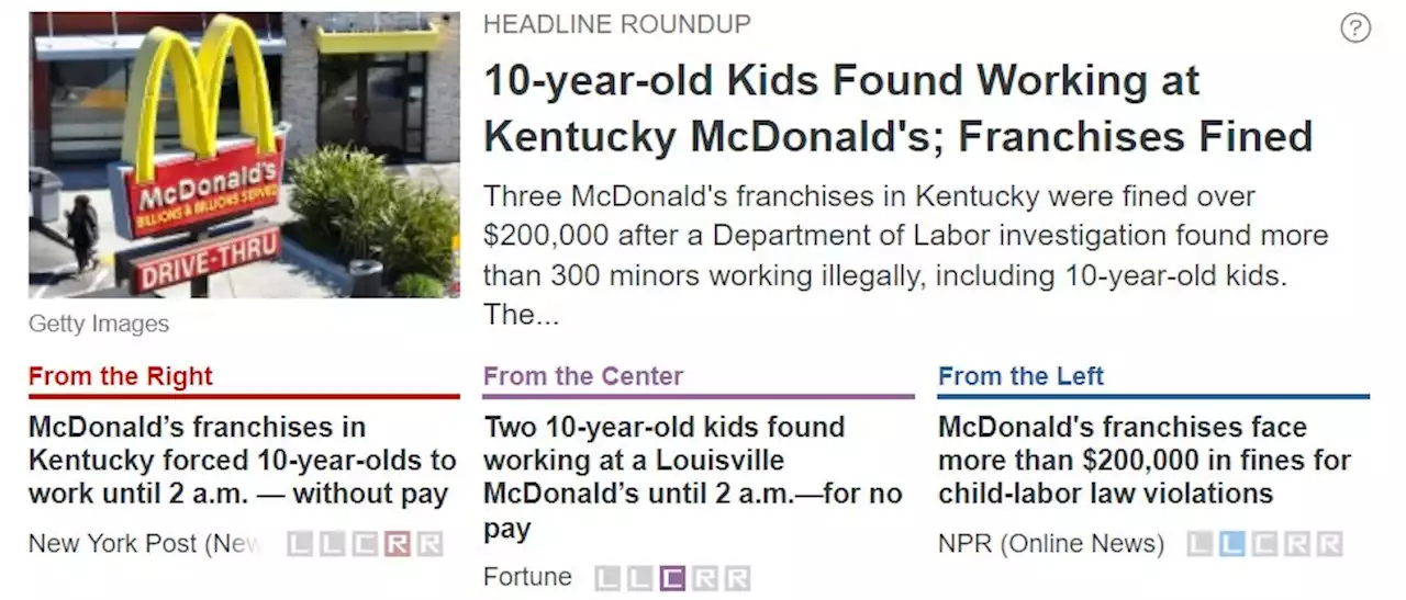 10-year-old Kids Found Working at Kentucky McDonald's; Franchises Fined