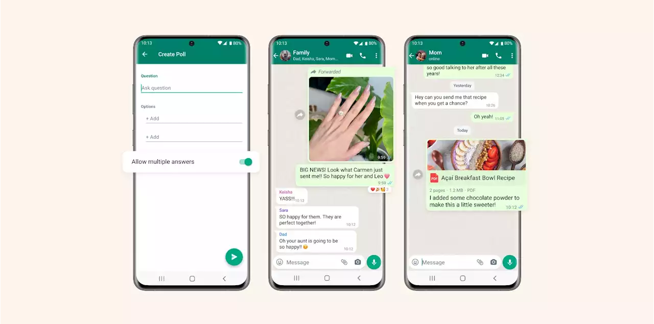 WhatsApp updates polls and adds sharing with captions