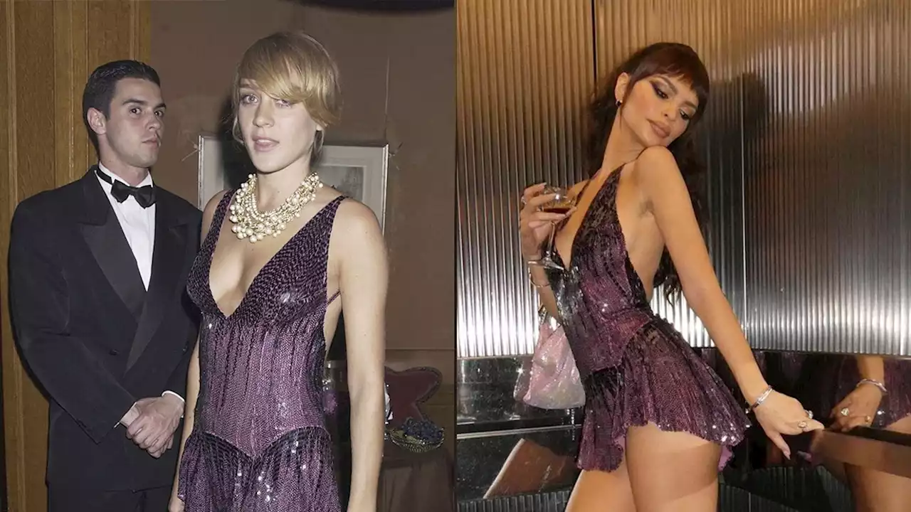 We Saw EmRata’s Vintage Versace Party Dress On Another It-Girl 21 Years Ago