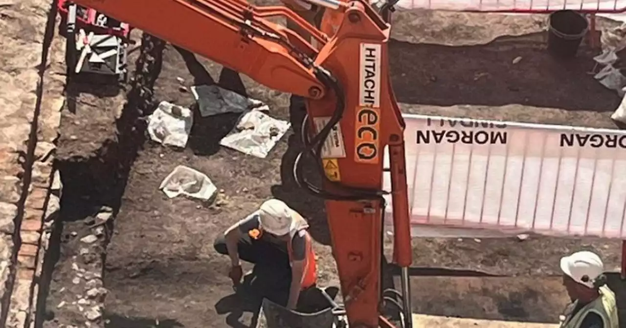 Human skeleton found by builders on site of former department store