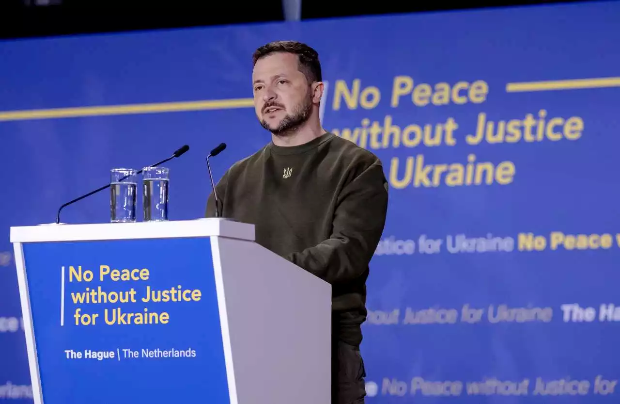 Ukraine war: Ukraine’s Zelensky, in The Hague, says Putin must face justice