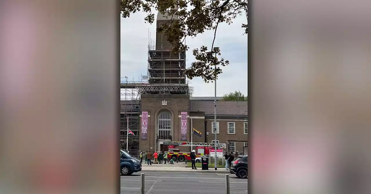 Huge emergency service presence amid reports of man on scaffolding