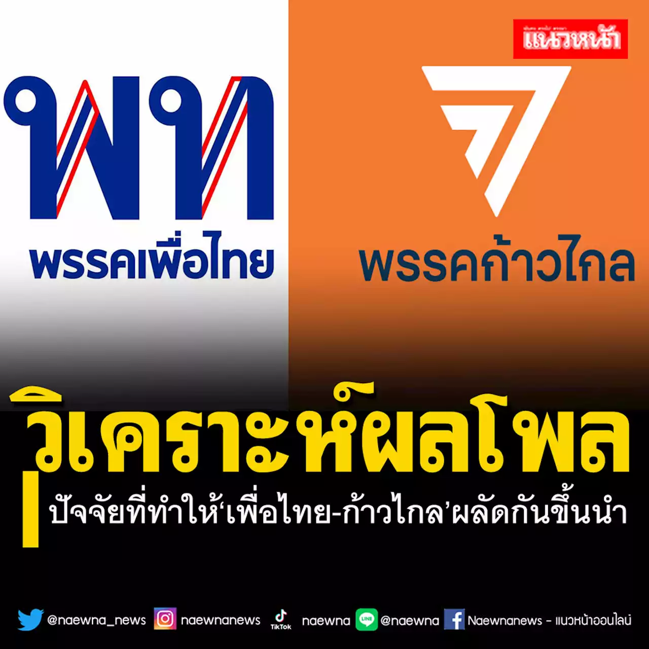 วิเคราะห์ผลโพล!ทำไม‘เพื่อไทย-ก้าวไกล’ผลัดกันขึ้นนำ ถึงเวลา‘คนชั้นกลาง’อย่านิ่งดูดาย