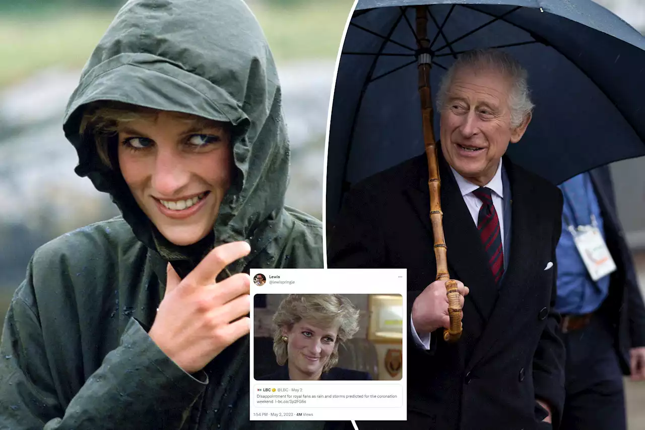 Princess Diana coronation weather report tweet goes viral amid rain prediction