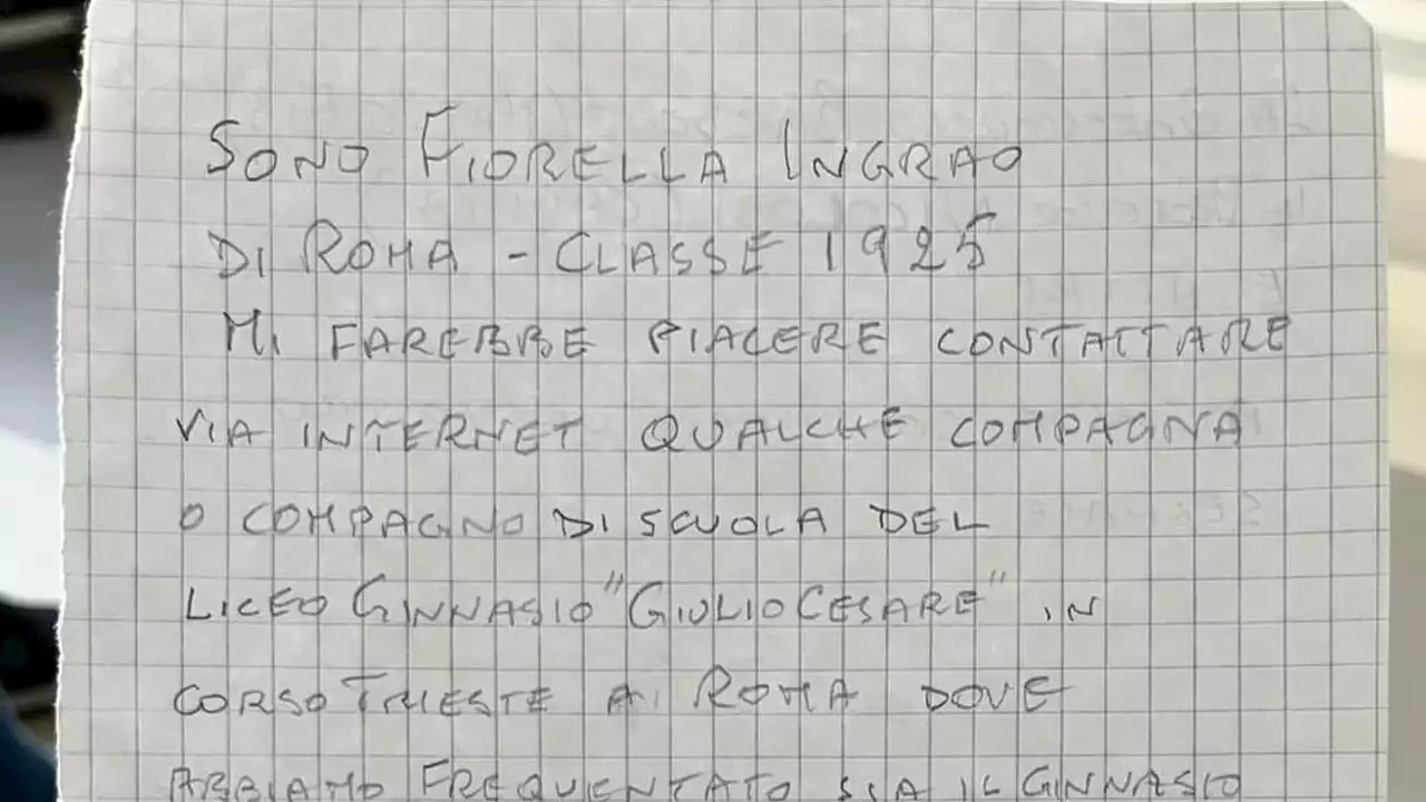 Nonna Fiorella a 97 anni cerca gli ex compagni di classe: l'appello sui social