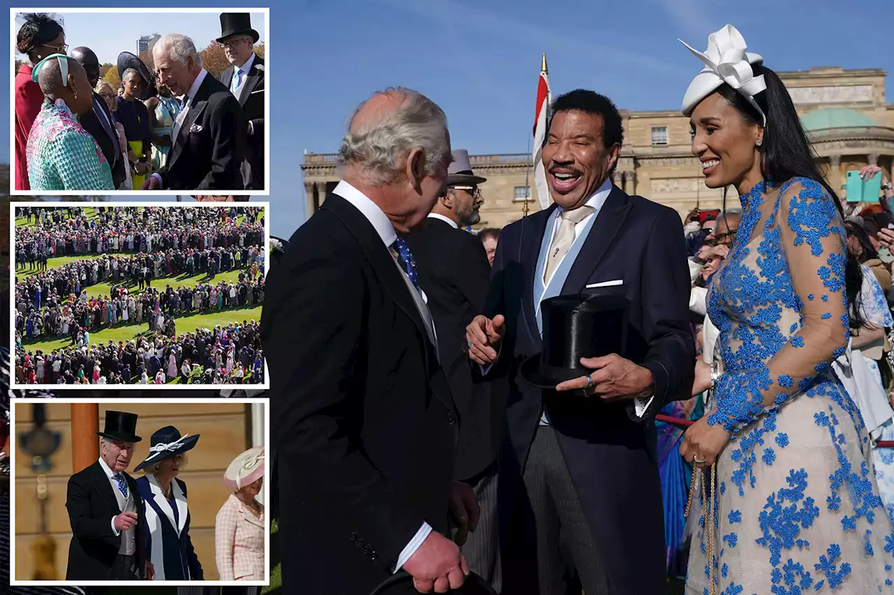 King Charles greets Lionel Richie at Buckingham Palace garden party