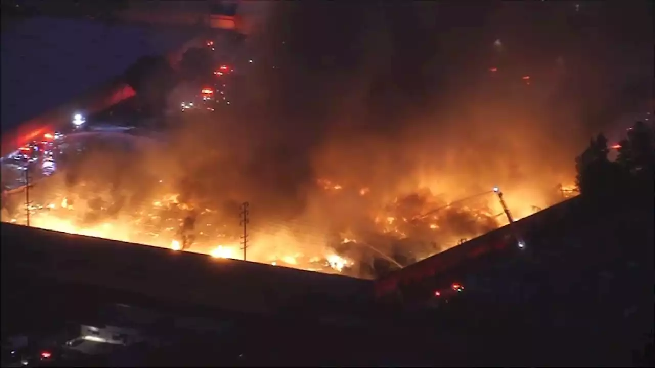 Furniture Manufacturing Warehouse Fire Burns for More than 6 Hours in Commerce